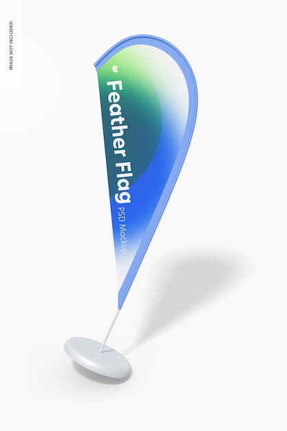feather flag banner mockup, leaned
