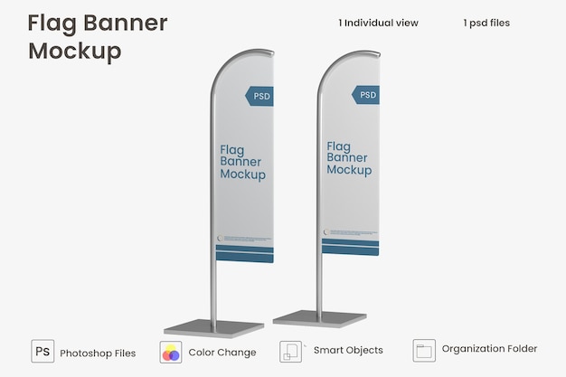 Mockup di banner bandiera piuma psd premium