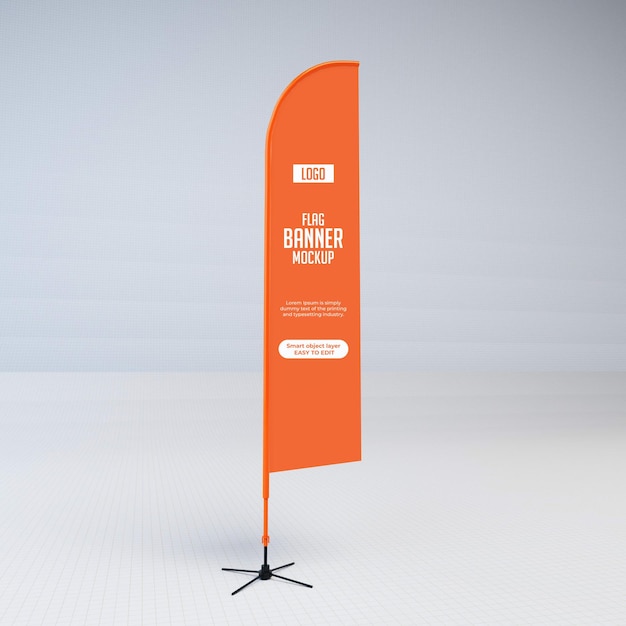 Feather vlag banner stand display mockup