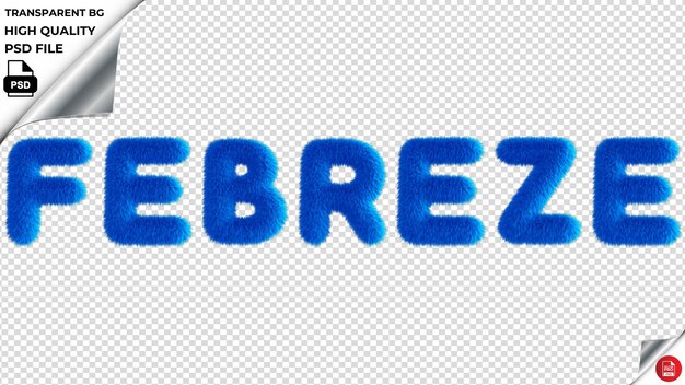 PSD febreze typografie blauwe fluffy tekst psd transparent