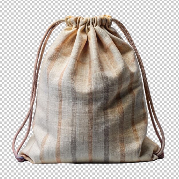 PSD 透明な背景に描かれたフェブリック・ドロー・ストリング・バッグ (febric draw string bag)