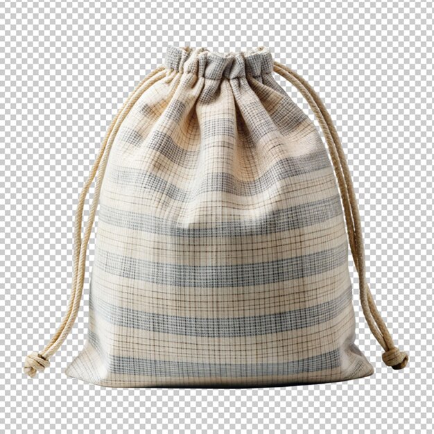 PSD febric draw string bag on transparent background