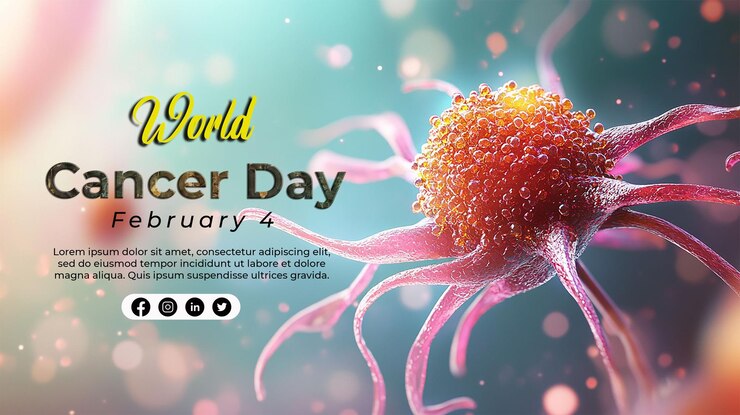 February 4 World Cancer Day Poster Template