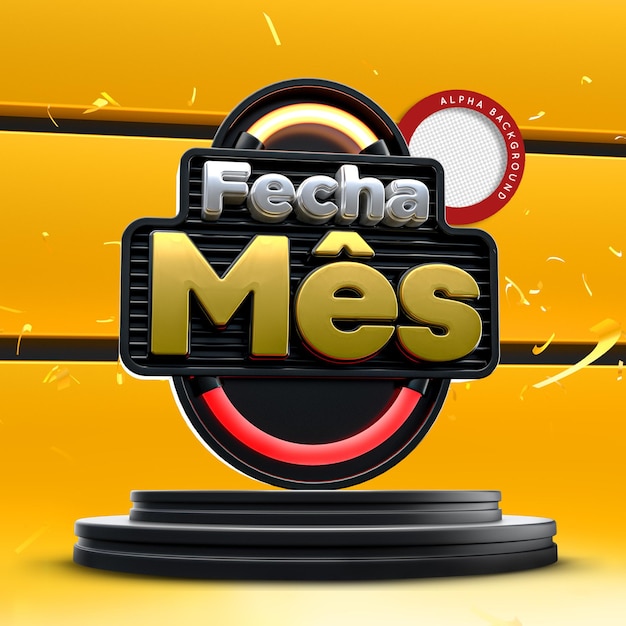 Fecha mes selo 3d