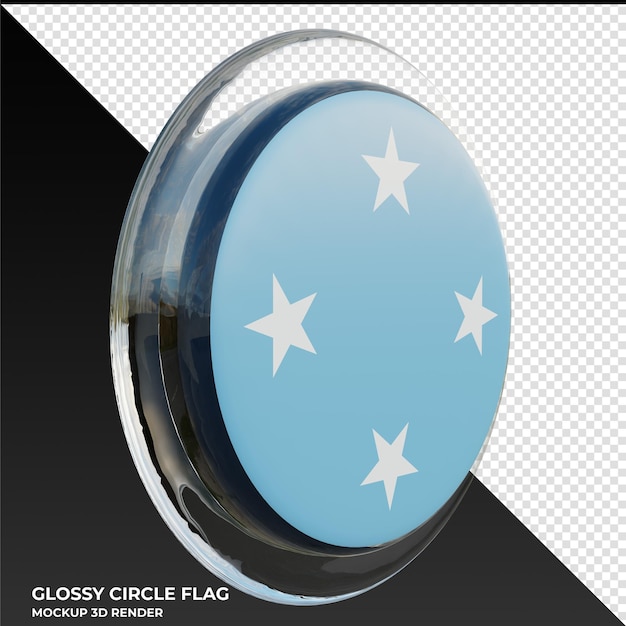 Federated states of micronesia0003 realistic 3d textured glossy circle flag