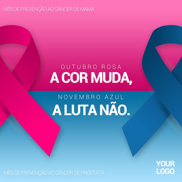 Feed de midia social campanha Novembro Azul e Outubro Rosa