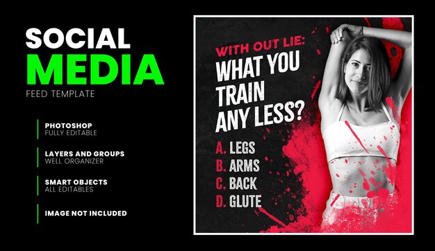 PSD feed template train gym less