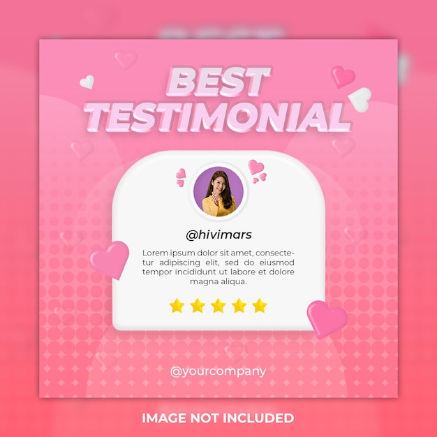 Feedback concept template design and testimonial social media post and instagram post template