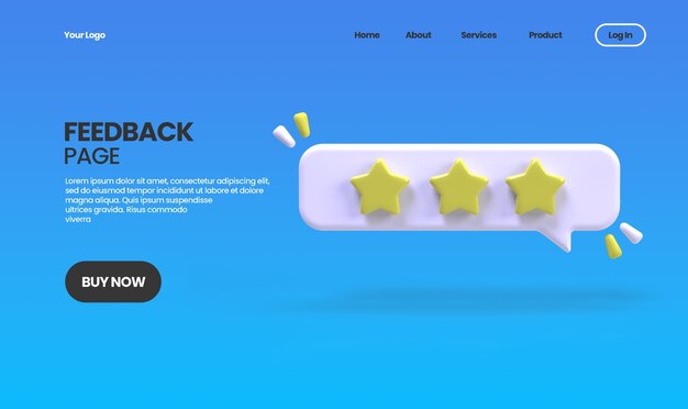 Feedback page concept illustration Landing page template for business idea concept background