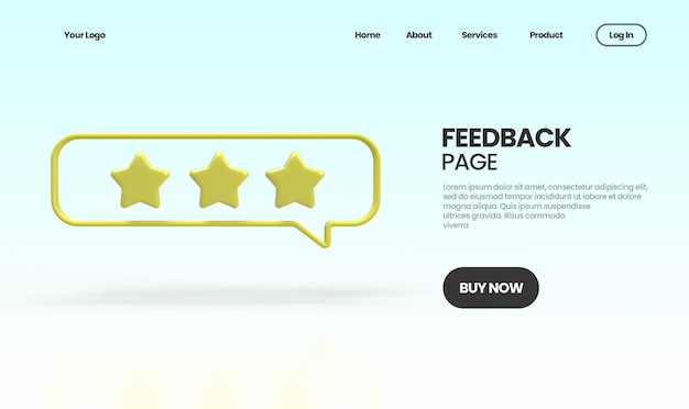 PSD feedback pagina concept illustratie bestemmingspagina sjabloon voor business idee concept achtergrond