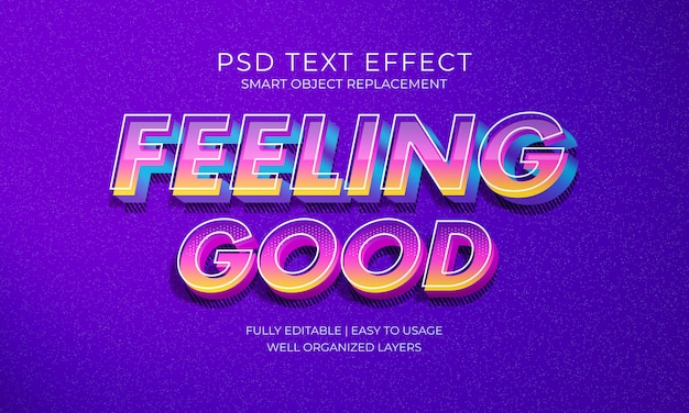 PSD feeling good text effect