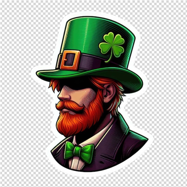 PSD feeling lucky fun st pattys day hoed sticker voor mannen png