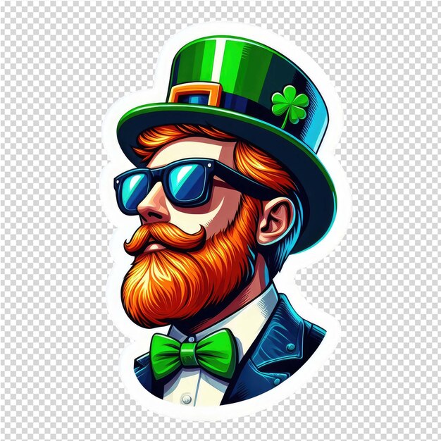 PSD feeling lucky fun st pattys day sticker na kapelusz dla mężczyzn png