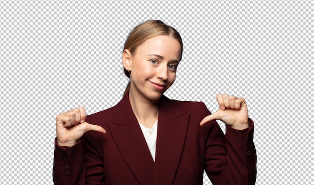 feeling proud arrogant and confident looking satisfied and successful pointing to self