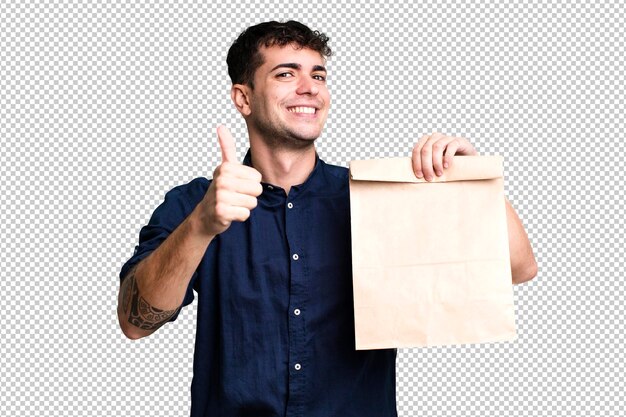 親指を立てて前向きに笑顔で誇りを感じる