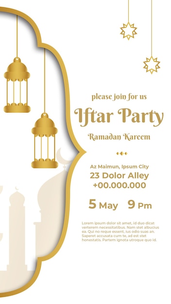feest uitnodiging ramadan iftar instagram Story sjabloon
