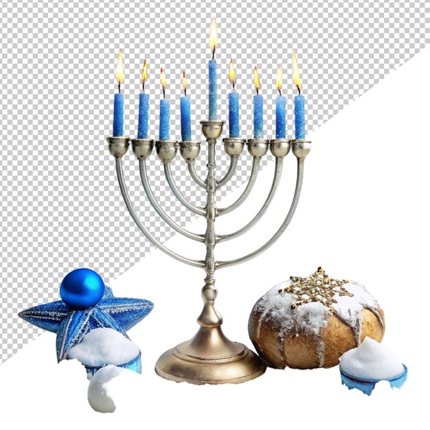 PSD feestelijke hebreeuwse menorah met kaarsen