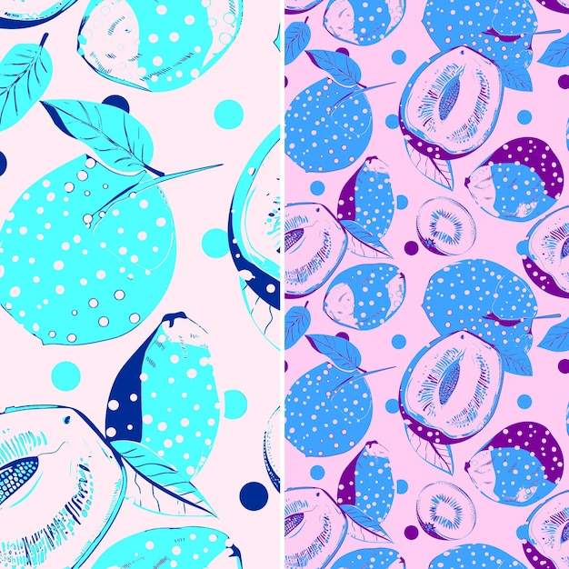 PSD feijoa с эллиптической формой и экзотическим дизайном с polka do tropical fruit pattern vector design