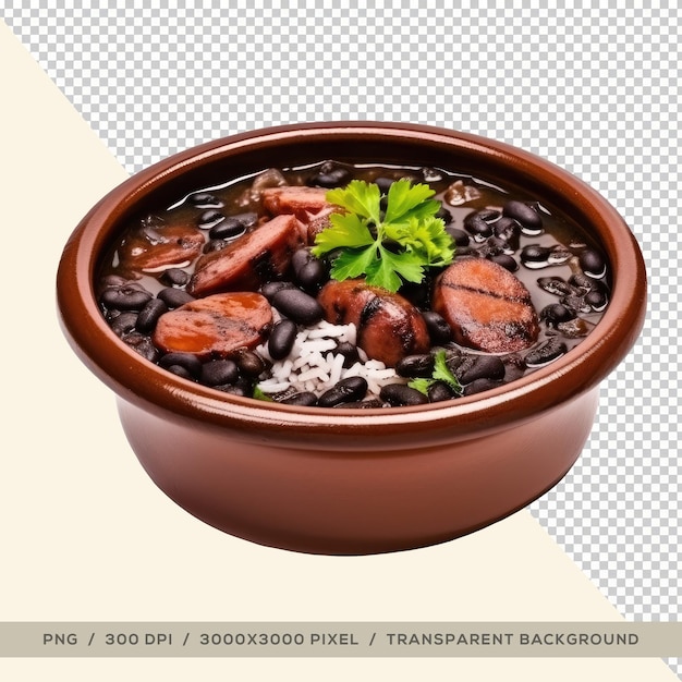 PSD フェイジョアーダの典型的なブラジル料理の透明な背景