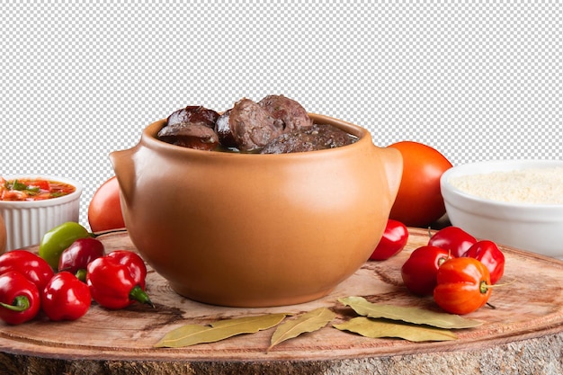 PSD feijoada 전통 브라질 음식 png 투명 배경
