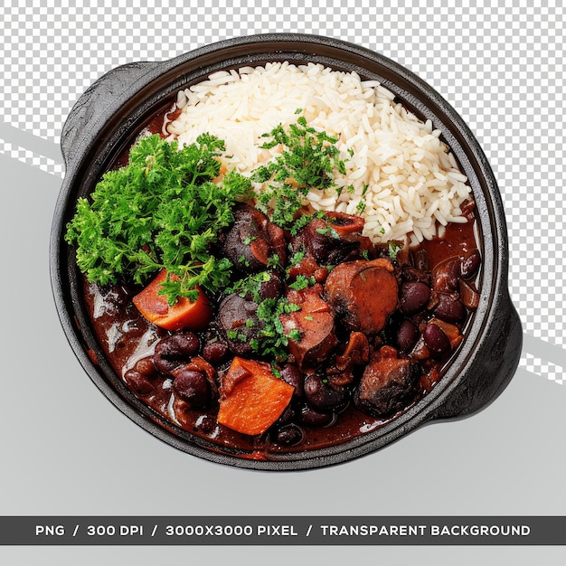 PSD feijoada typical brazilian traditional food transparent background