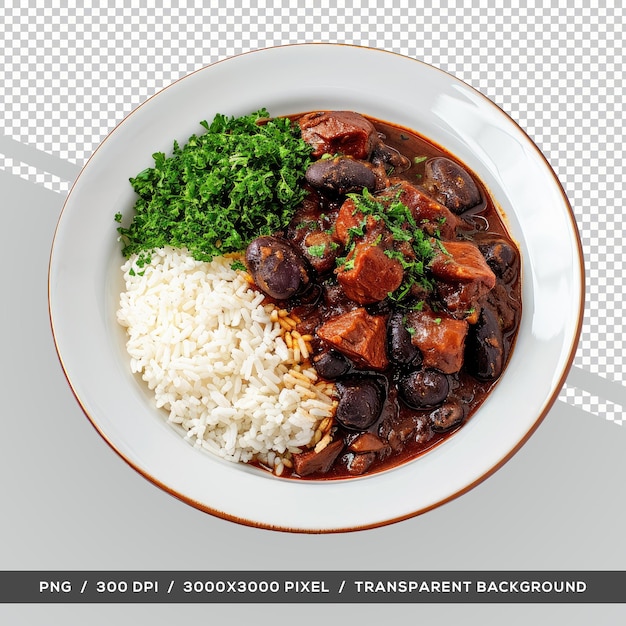 PSD feijoada typical brazilian traditional food transparent background