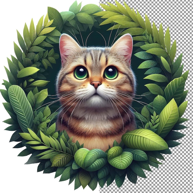 PSD feline elegance bezszwodowa ilustracja kotów 3d na przezroczystym tle