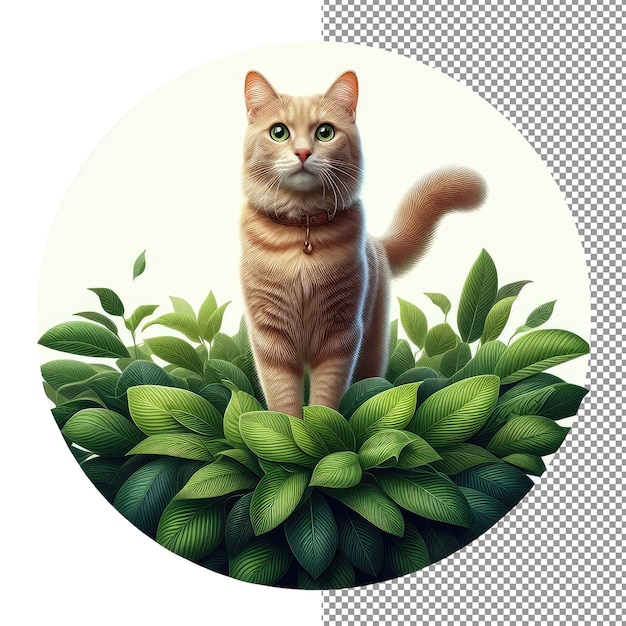 PSD Котячая элегантность 3d-иллюстрация кошки на прозрачном фоне