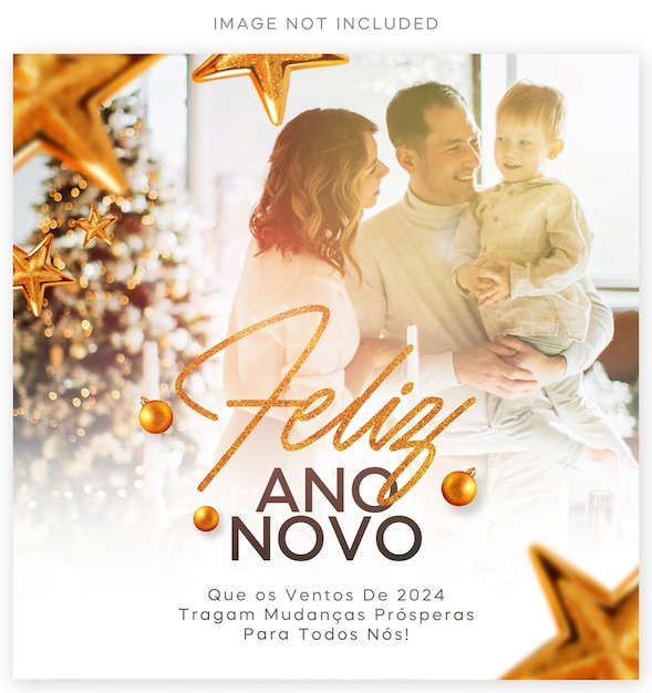 PSD feliz ano novo merry christmas happy new year social media post editable psd