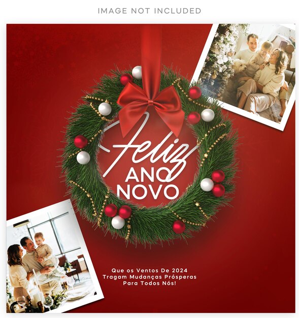 PSD feliz ano novo merry christmas happy new year social media post editable psd