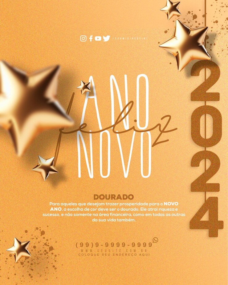 PSD feliz ano novo template