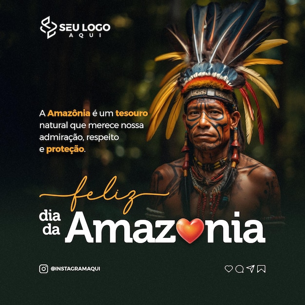 PSD feliz dia da amazonia un'amazzonia e un tesoro naturale social media psd editavel