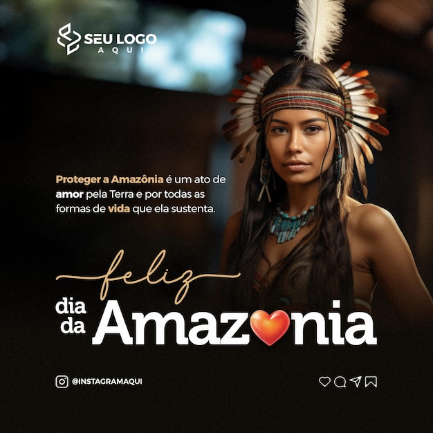 PSD feliz dia da amazonia proteger a amazonia e um ato de amor pela terra ソーシャル メディア psd editavel