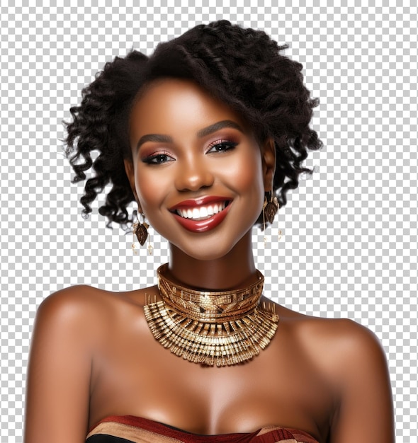 PSD female african model isolated on transparent background