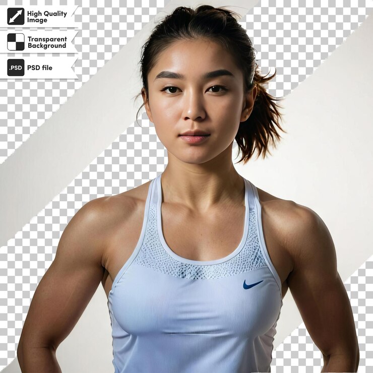 PSD 一位女運動員前面有耐克的標誌