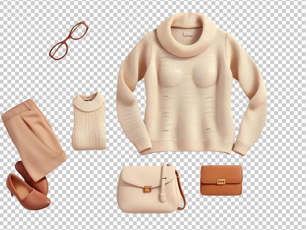 Female beige knitted sweater