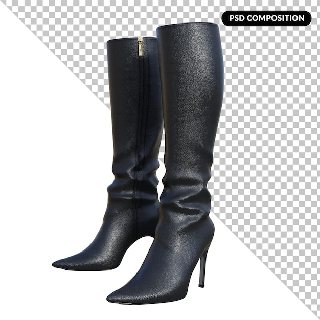 Female boots isolated 3d