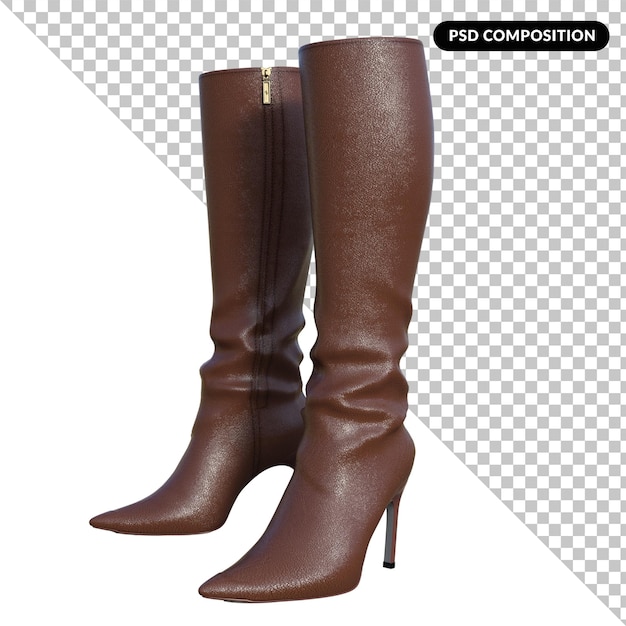 Female boots isolated 3d