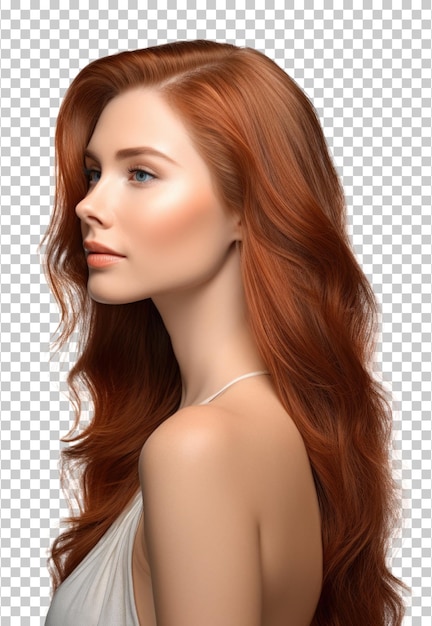 PSD female caucasian model isolated on transparent background