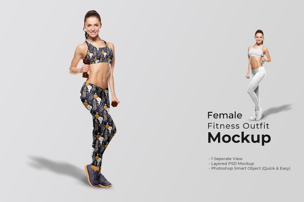 PSD female fitness outfit mockup