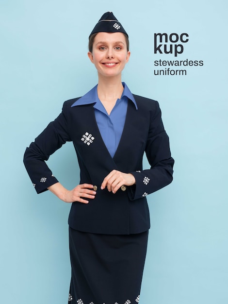 PSD female flight attendant posing in uniform