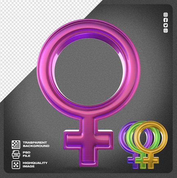 PSD female gender symbol in various colors