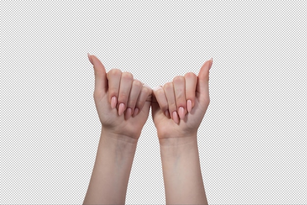 Female hands isolated psd