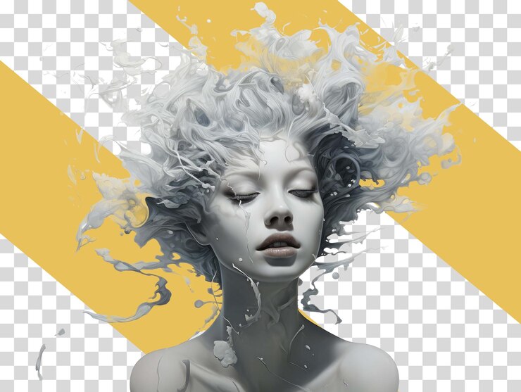PSD female illustration png on transparent background