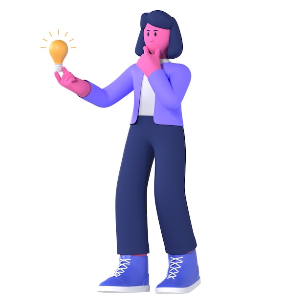 여성 혁신 사업 포즈 3D
