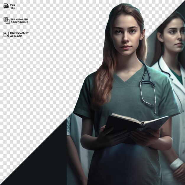 PSD female nurse isolated on transparent background