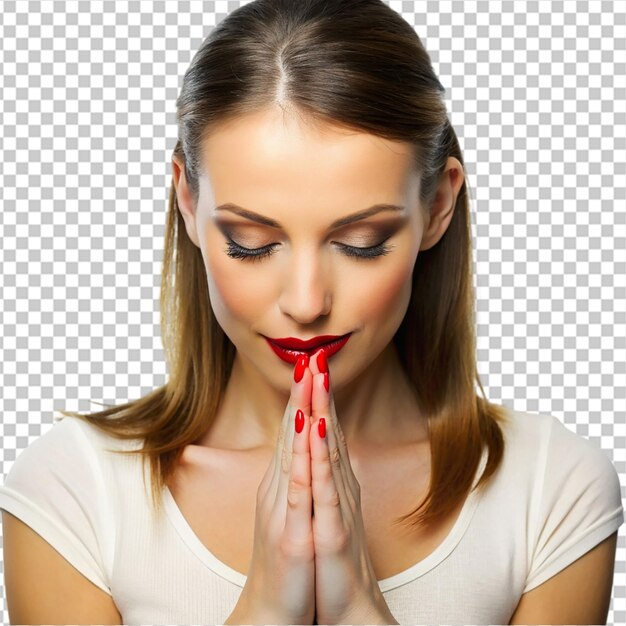 PSD female praying pose