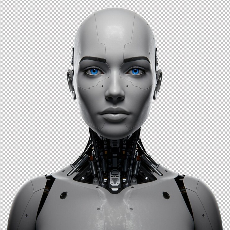 PSD female robot portrait