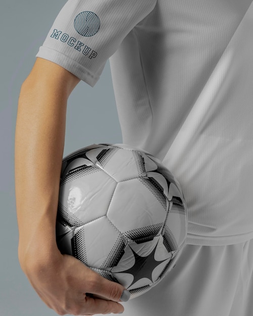 Female soccer player apparel mock-up