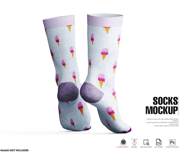 PSD female socks mockup